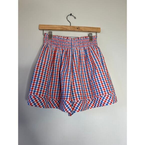 NEW Hunter Bell Smocked Waistband Loose Fit Jemma Short Gingham Size: XS - Picture 6 of 7